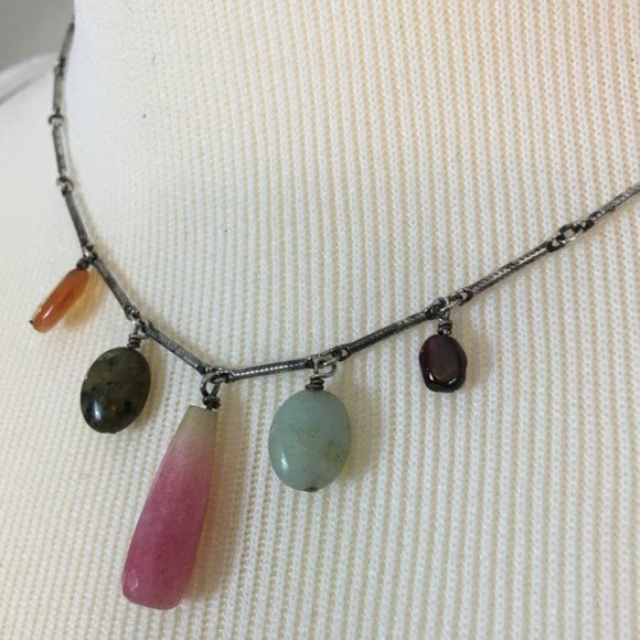 Peyote Bird Sterling & Semi-Precious Stones Necklace - Picture 3 of 11